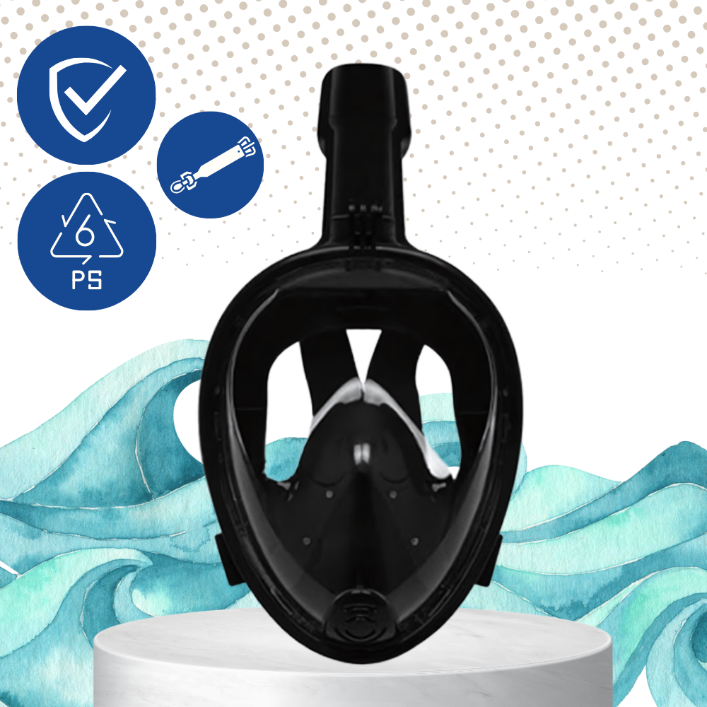 Snorkelmaske med 180° panoramautsikt
 - Ozerty