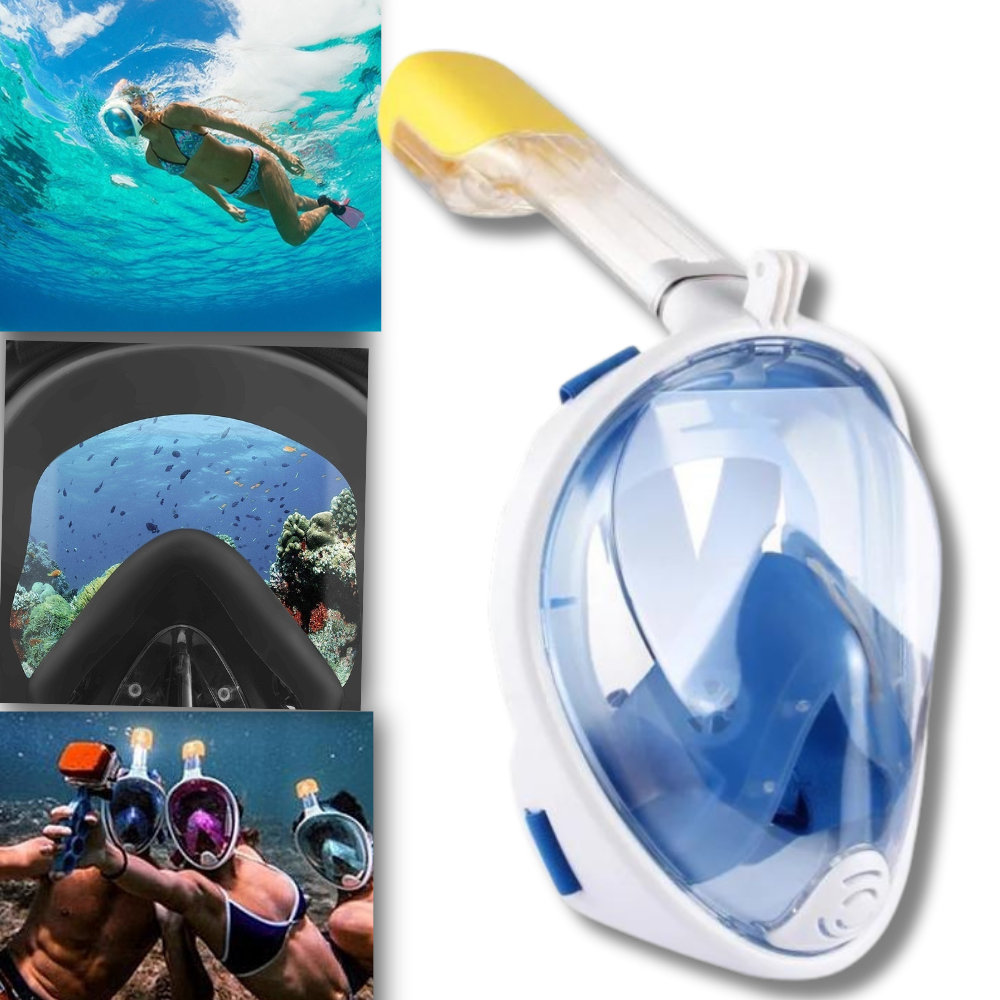 Snorkelmaske med 180° panoramautsikt
 - Ozerty