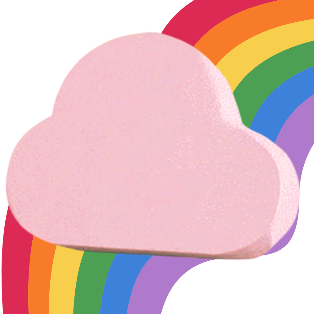Colorful bath salt bomb with sea salt