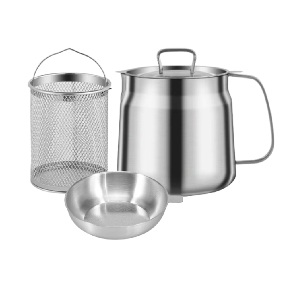 2-i-1 Frityrgryte i Rustfritt Stål -1500 ml / 50 oz - Ozerty