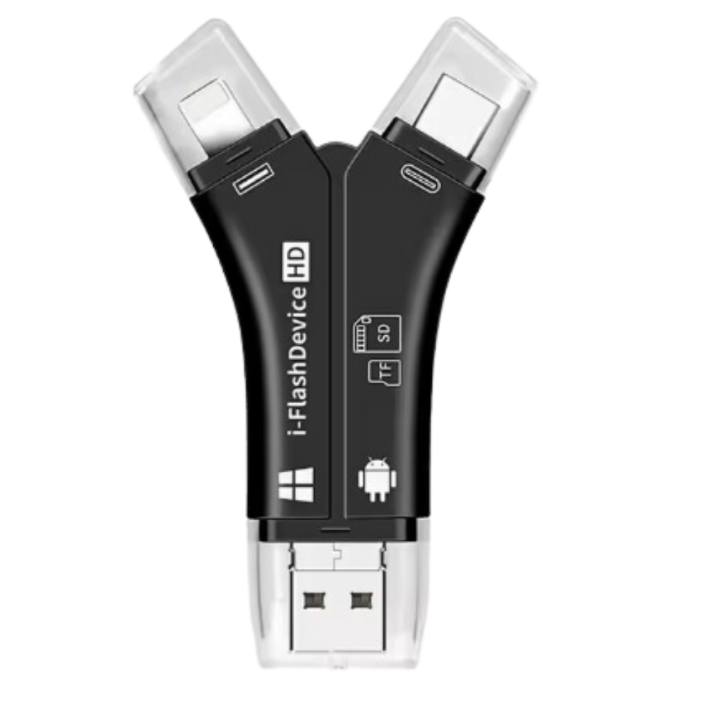 4-i-1 USB For Telefoner
 -Sort - Ozerty