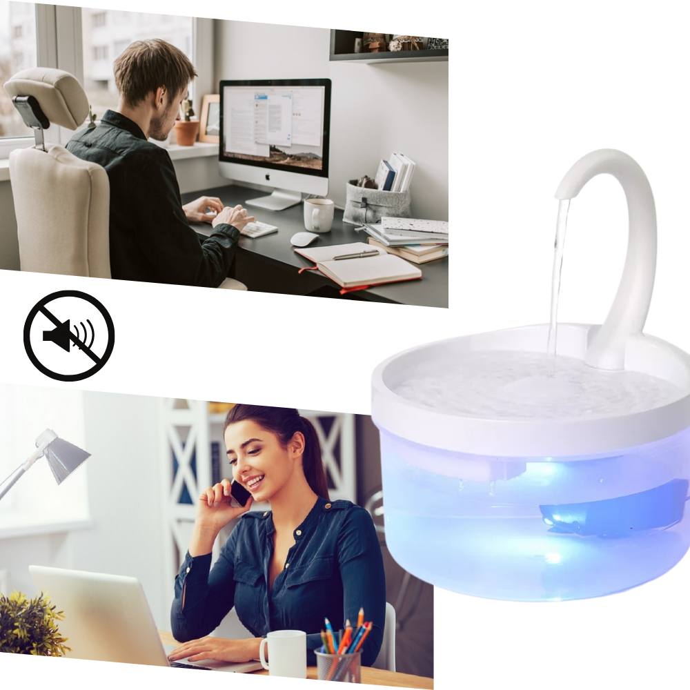 Automatisk vannfontene for katt med LED-lys - Ozerty