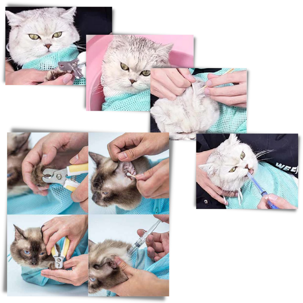 Multifunksjonell mesh-pose for pleie av kjæledyr - Ozerty