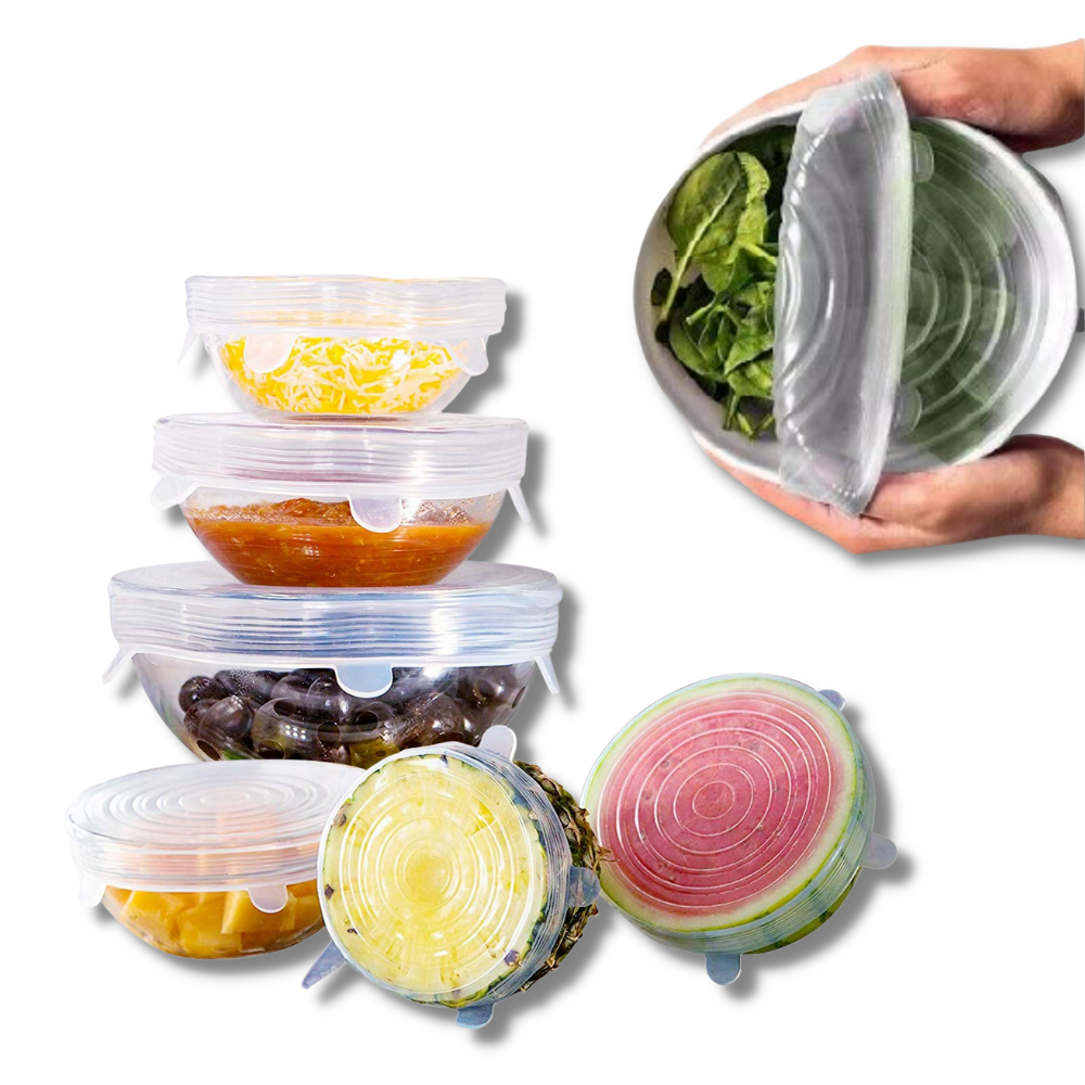 6 STK elastiske silikonlokk - Ozerty