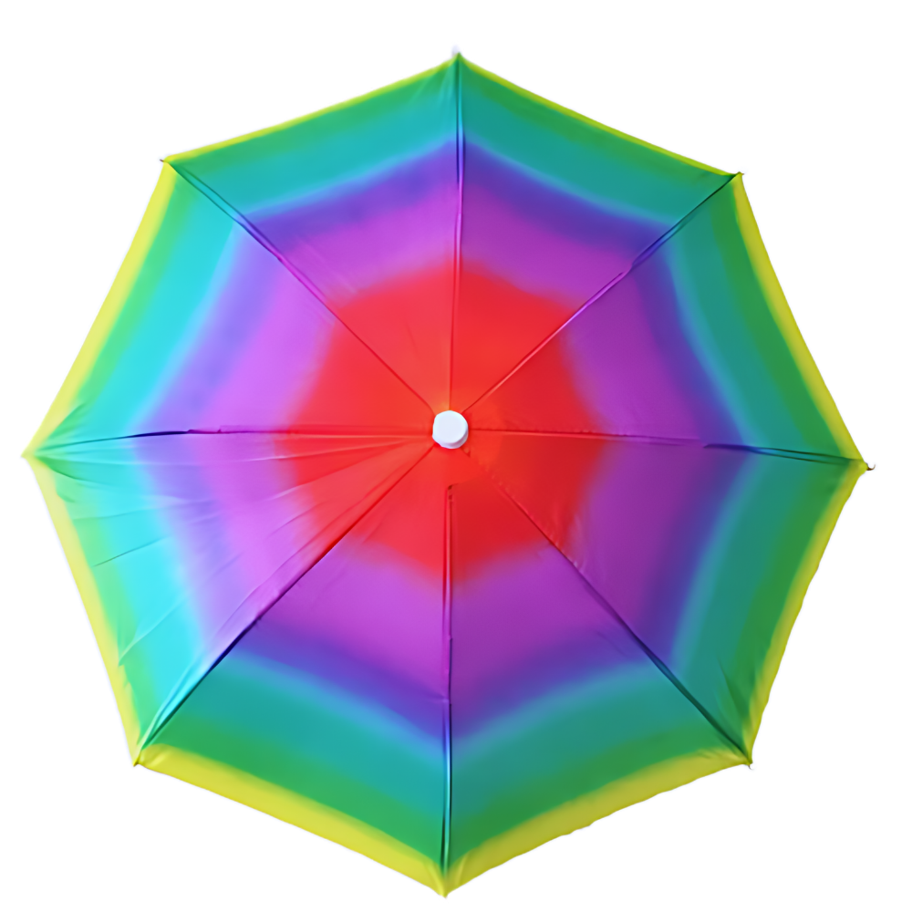 Justerbar, håndfri paraplyhatt -Polykrom - Ozerty