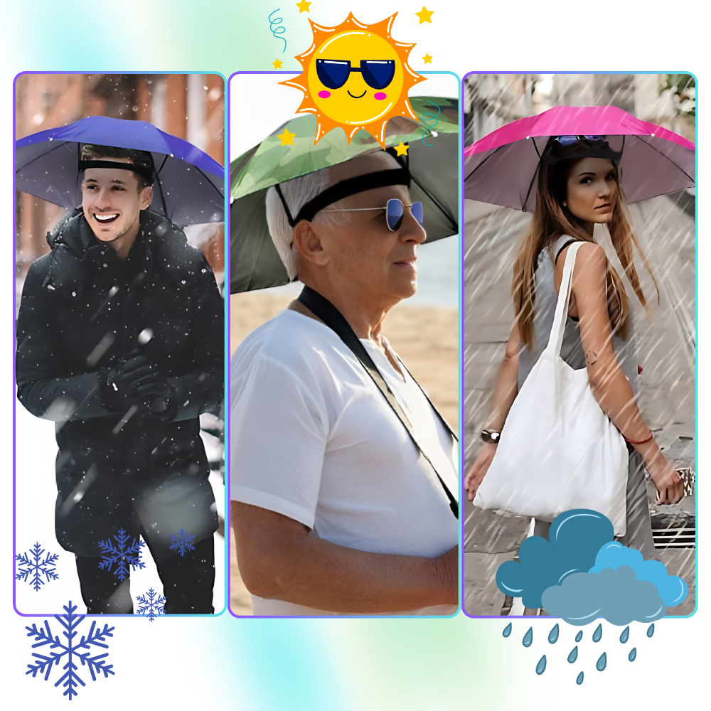 Justerbar, håndfri paraplyhatt - Ozerty