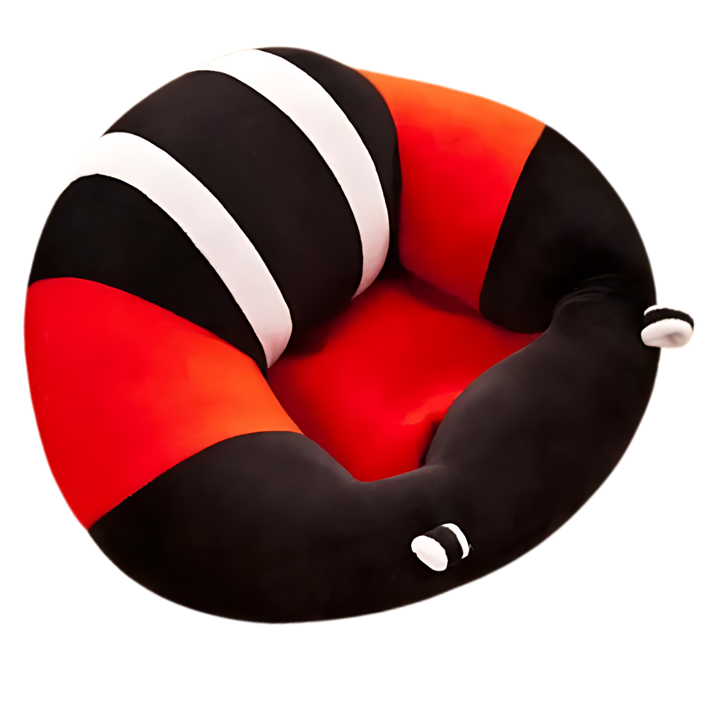 Justerbar, hygienisk sittepute for babyer
-Svart rød stripe - Ozerty