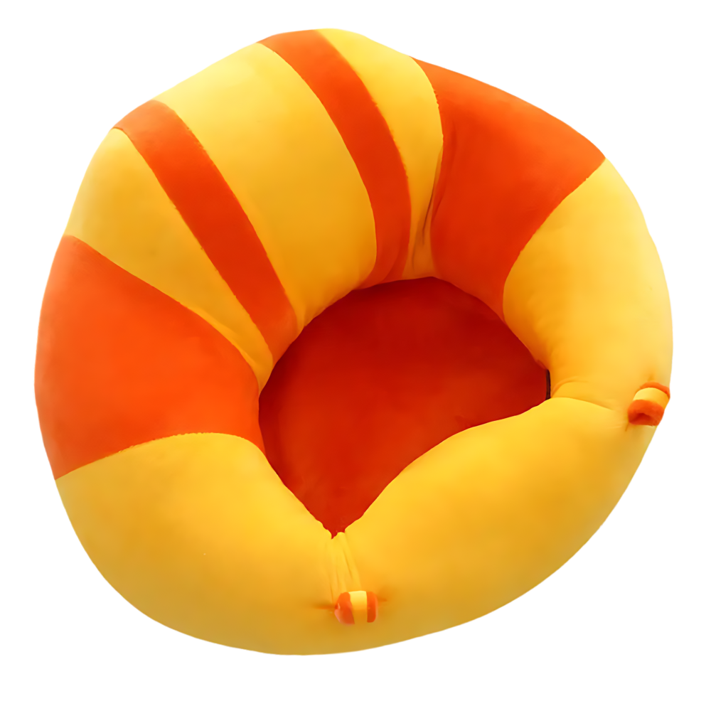 Justerbar, hygienisk sittepute for babyer
-Gule oransje striper - Ozerty