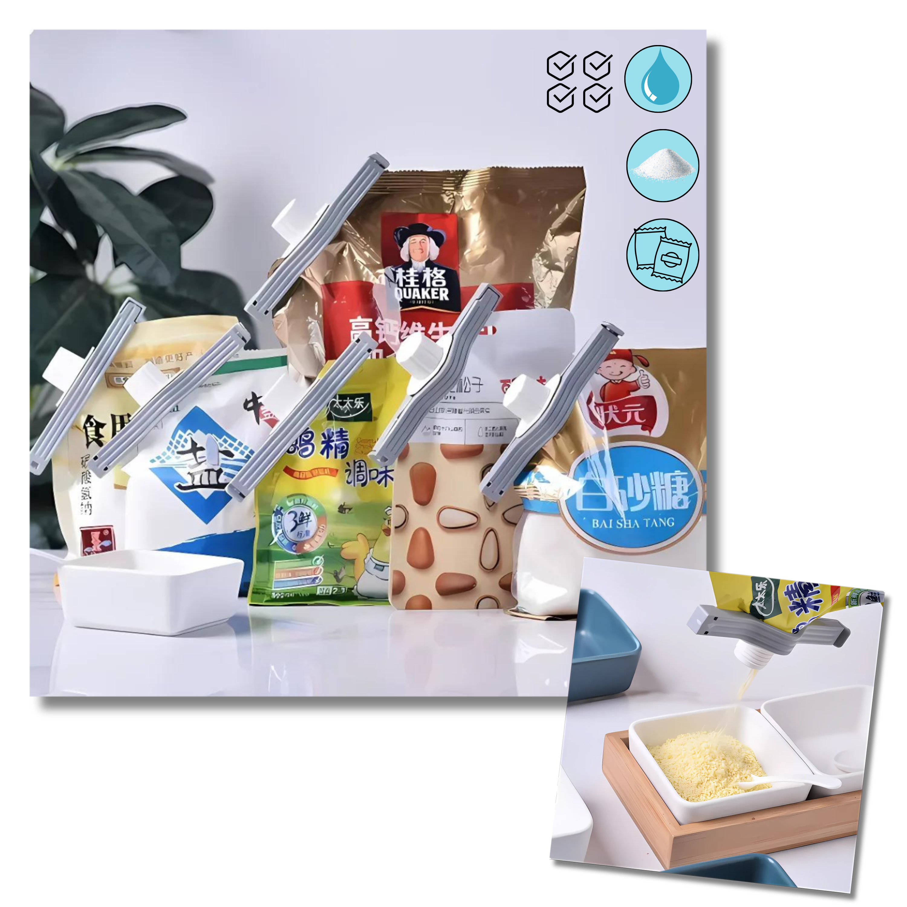 Lufttette Chipsposeklemmer - Ozerty