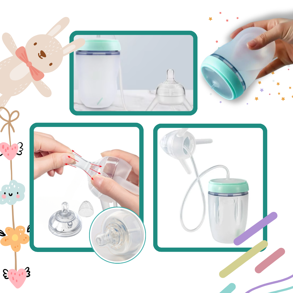 Self-feeding bottle with anti-colic valve