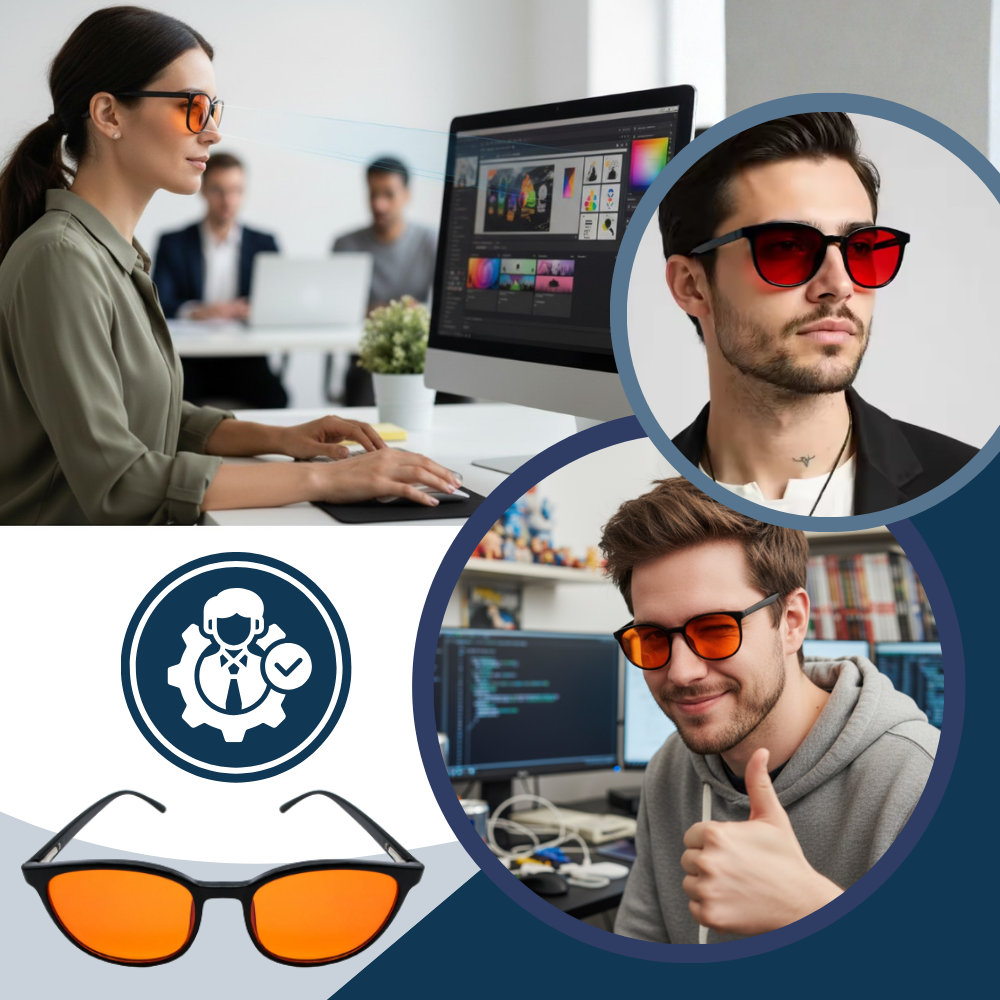 Røde Briller med Blåttlysfilter - Ozerty