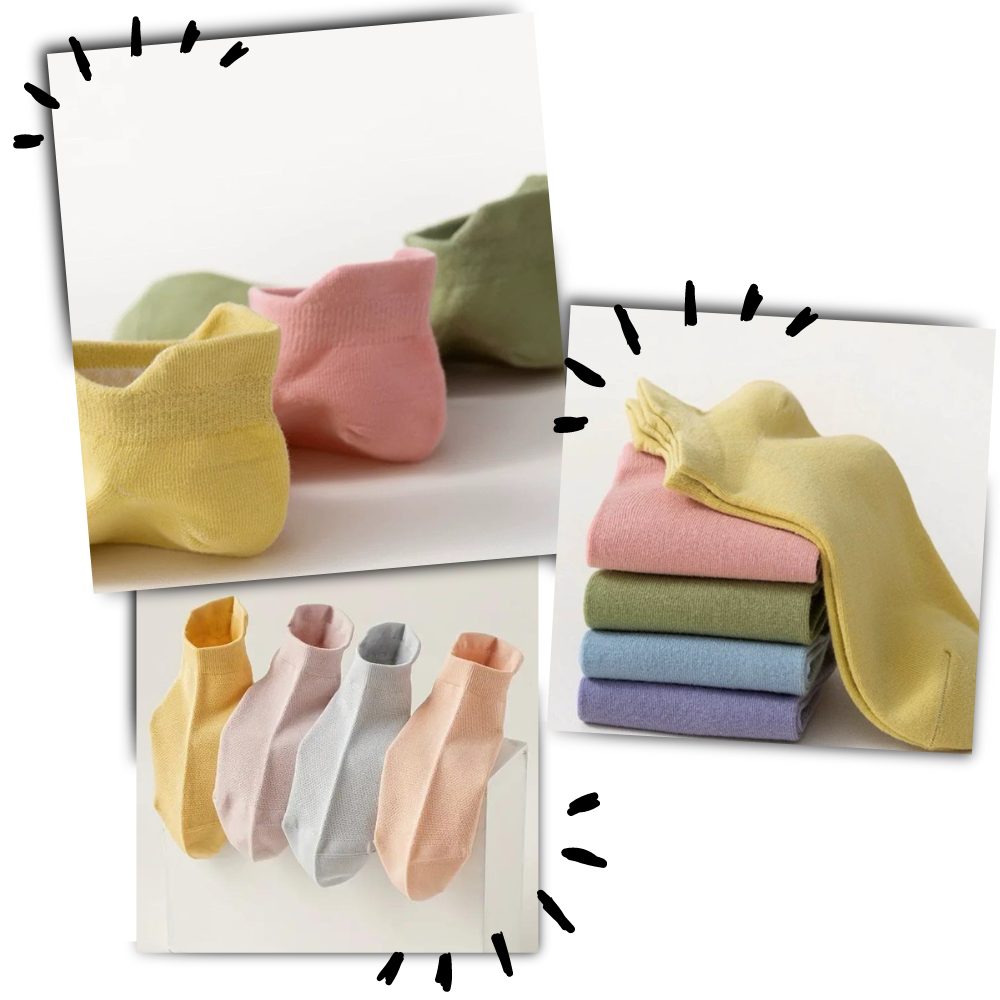 Pustende, myke ankelsokker i bomull
 - Ozerty