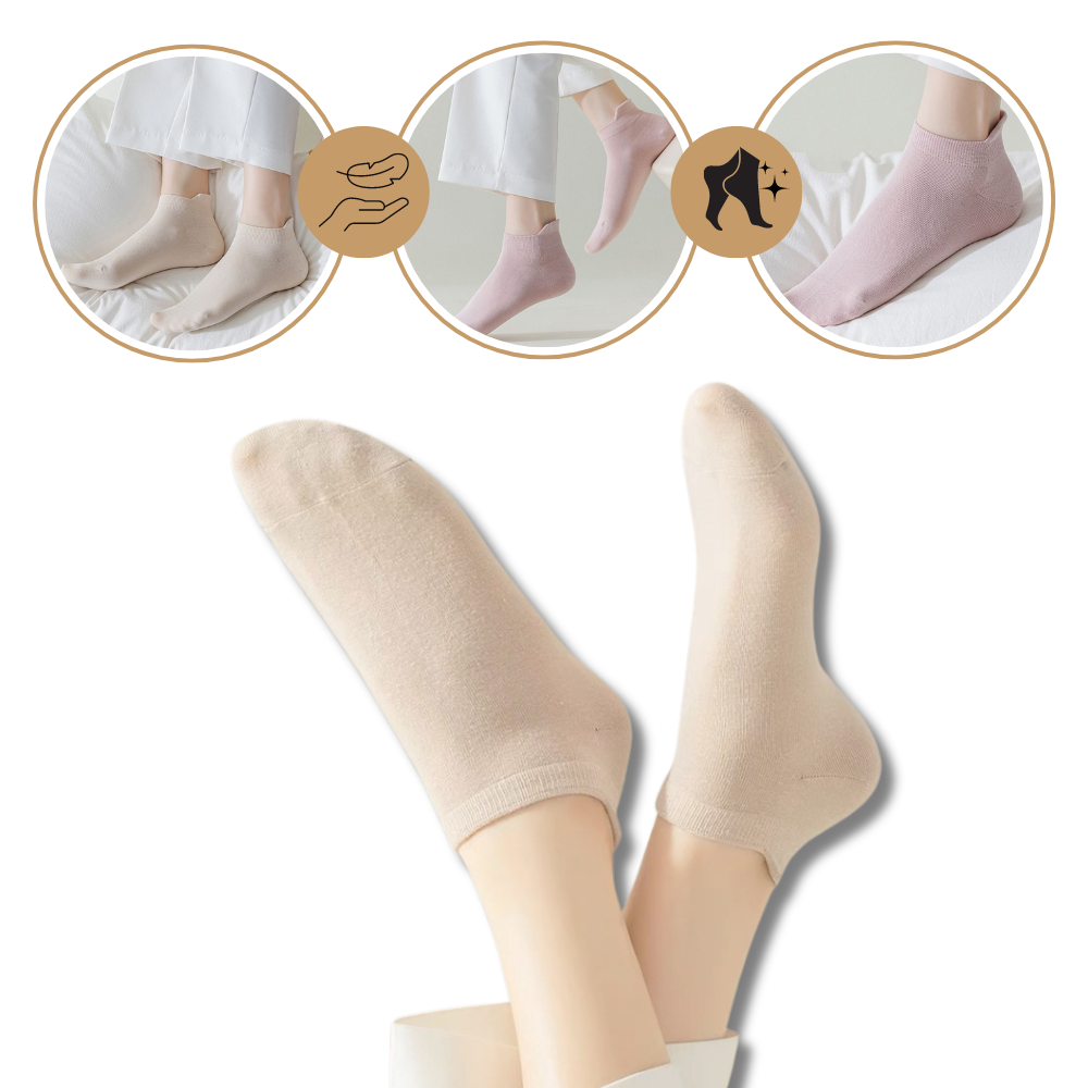 Pustende, myke ankelsokker i bomull
 - Ozerty