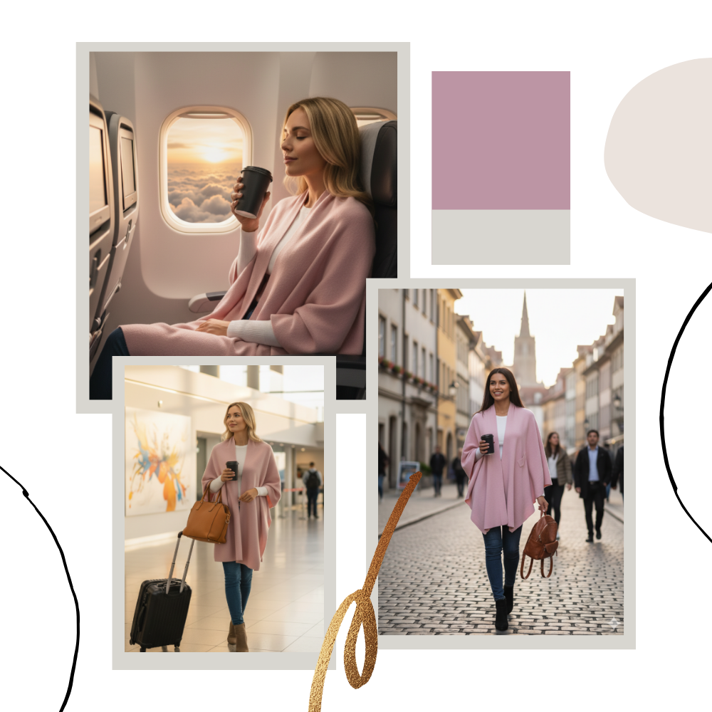 Elegant Strikket Poncho Til Kvinner - Ozerty