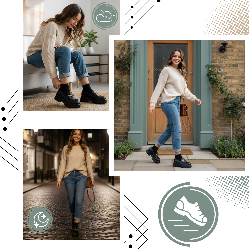 Kraftige, Stilige Loafers i Skinn - Ozerty