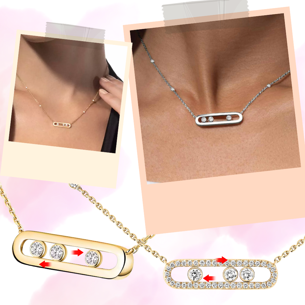 Klassisk Halskjede Med Tre Steiner - Ozerty