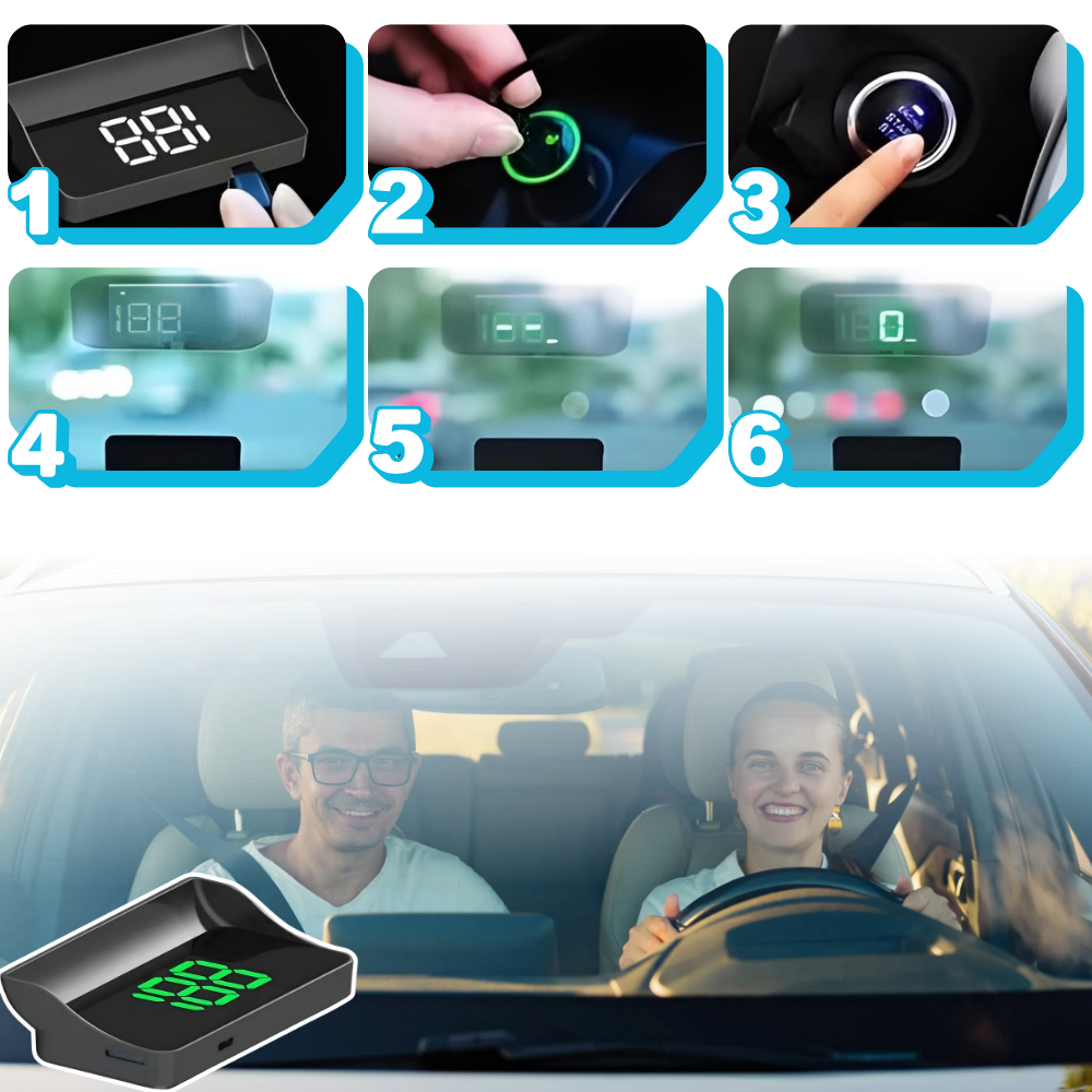 Klar og Intuitiv Speedometer-Projektor Til Frontruten - Ozerty
