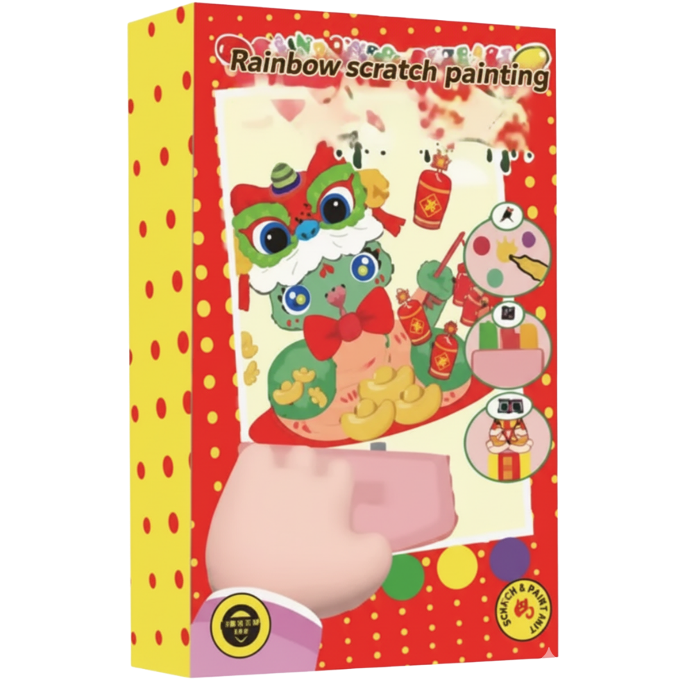 Fargerik Squeegee-Kunstmaling -Rød - Ozerty