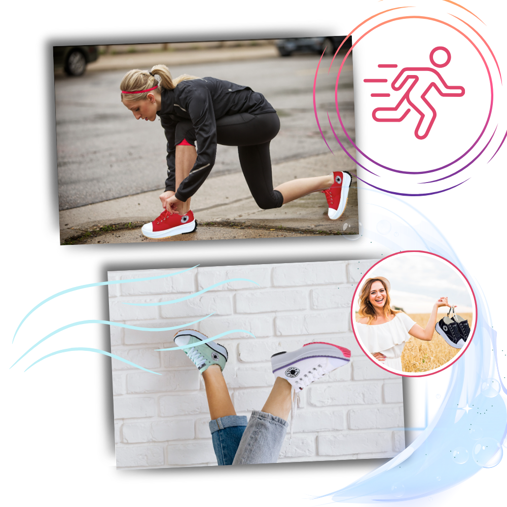 Komfortable canvas-sneakers med tjukk såle
 - Ozerty