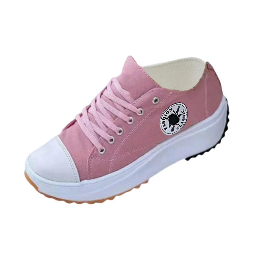 Komfortable canvas-sneakers med tjukk såle
 -Rosa/EU35/US5/UK2Rosa/EU36/US6/UK3Rosa/EU37/US6.5/UK4Rosa/EU38/US7.5/UK5Rosa/EU39/US8.5/UK6Rosa/EU40/US9/UK7Rosa/EU41/US9.5/UK8Rosa/EU42/US10/UK9 - Ozerty