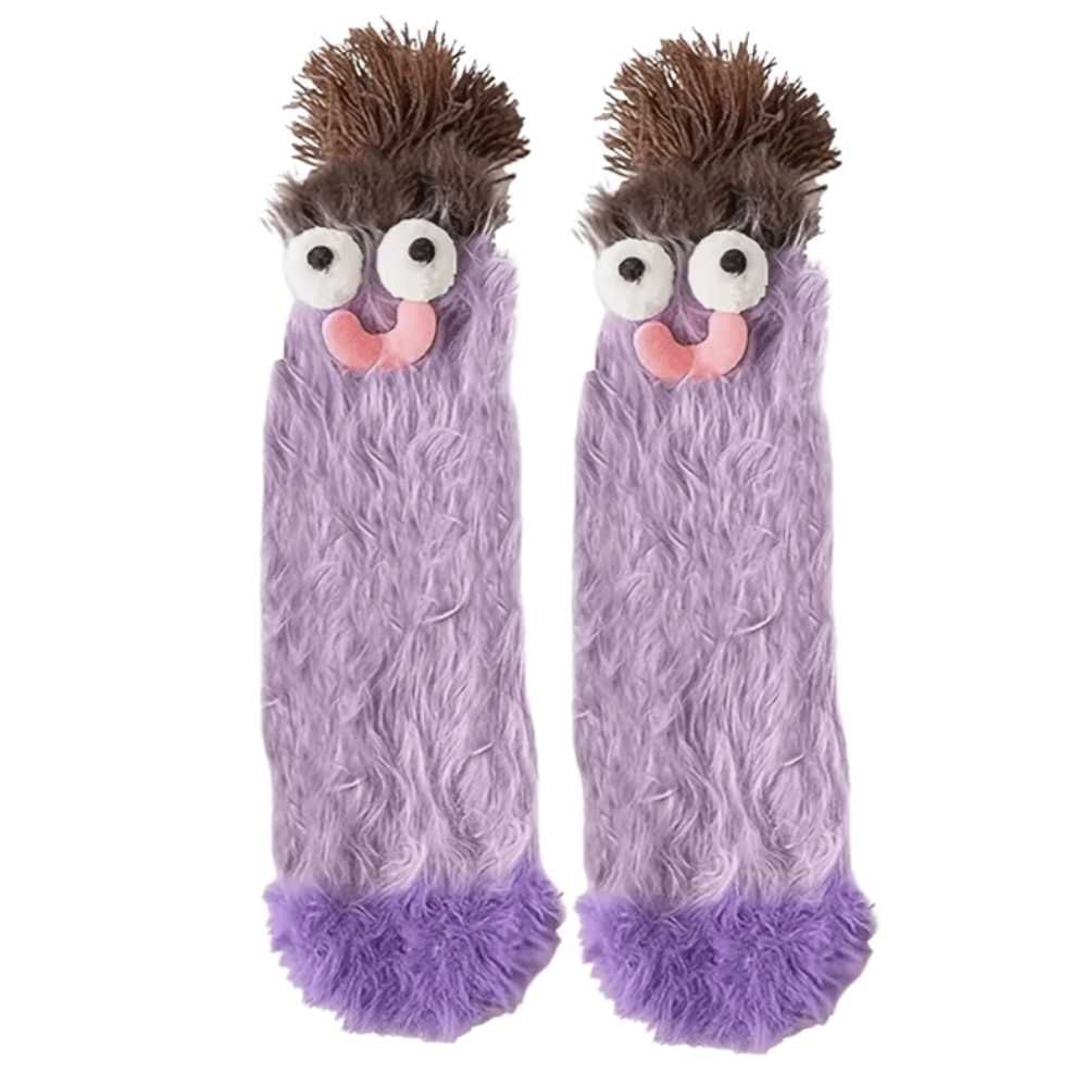 Funky Sokker i Korallfløyel -Lilla - Ozerty