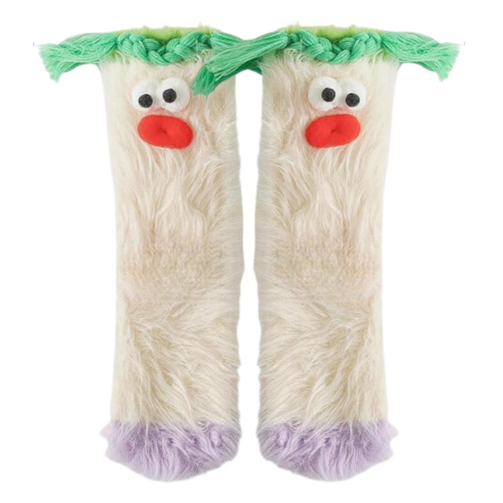 Funky Sokker i Korallfløyel -Hvit - Ozerty