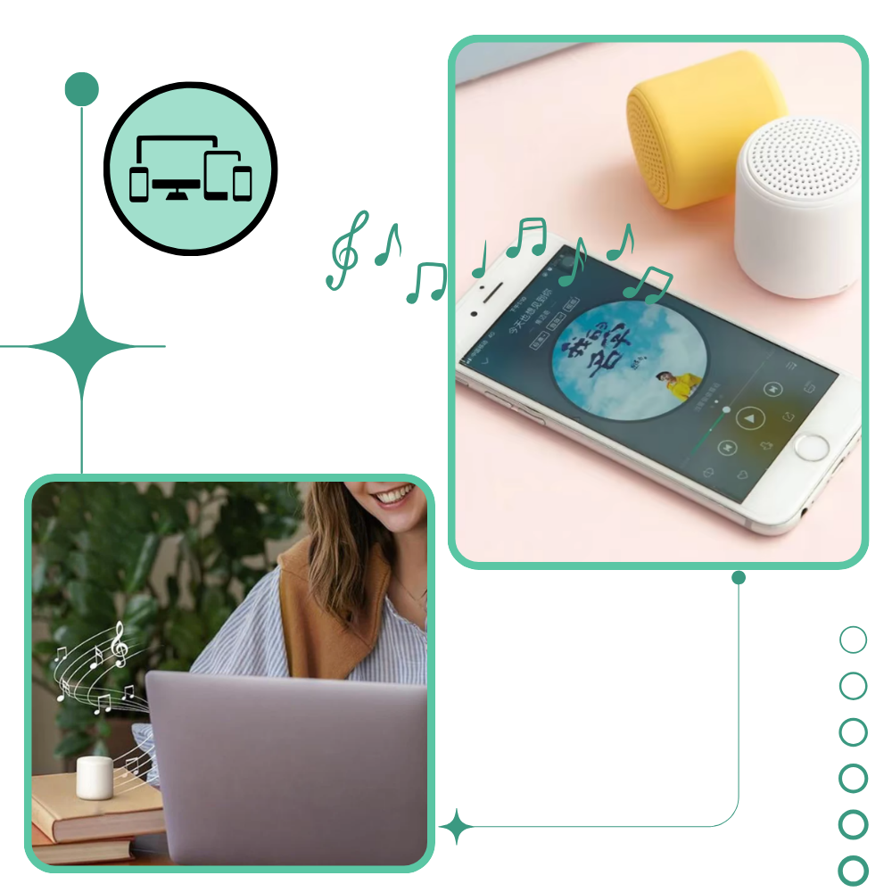 Mini Bluetooth-Høyttaler med Dyp Bass - Ozerty