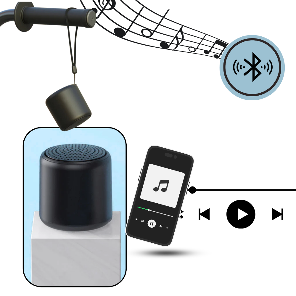 Mini Bluetooth-Høyttaler med Dyp Bass - Ozerty