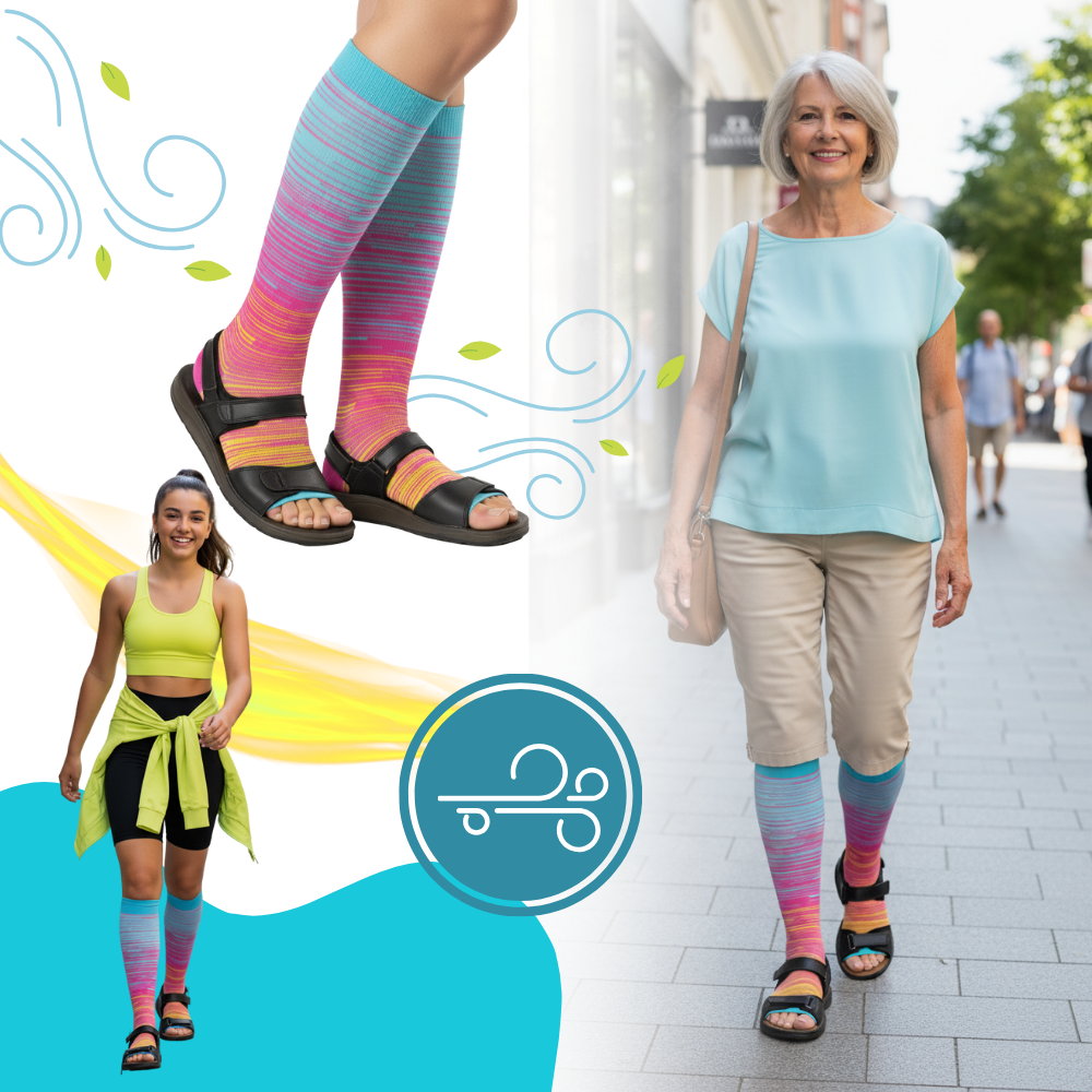 Elastiske Åpen-Tupp-Kompresjonssokker - Ozerty