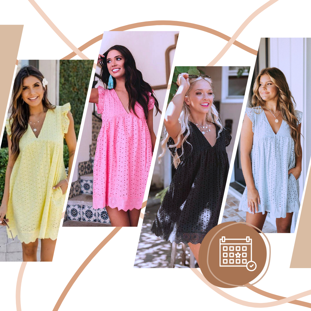 Elegant broderi-anglaise kjole
- Ozerty