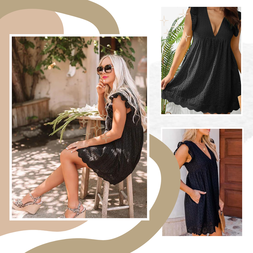 Elegant broderi-anglaise kjole
- Ozerty