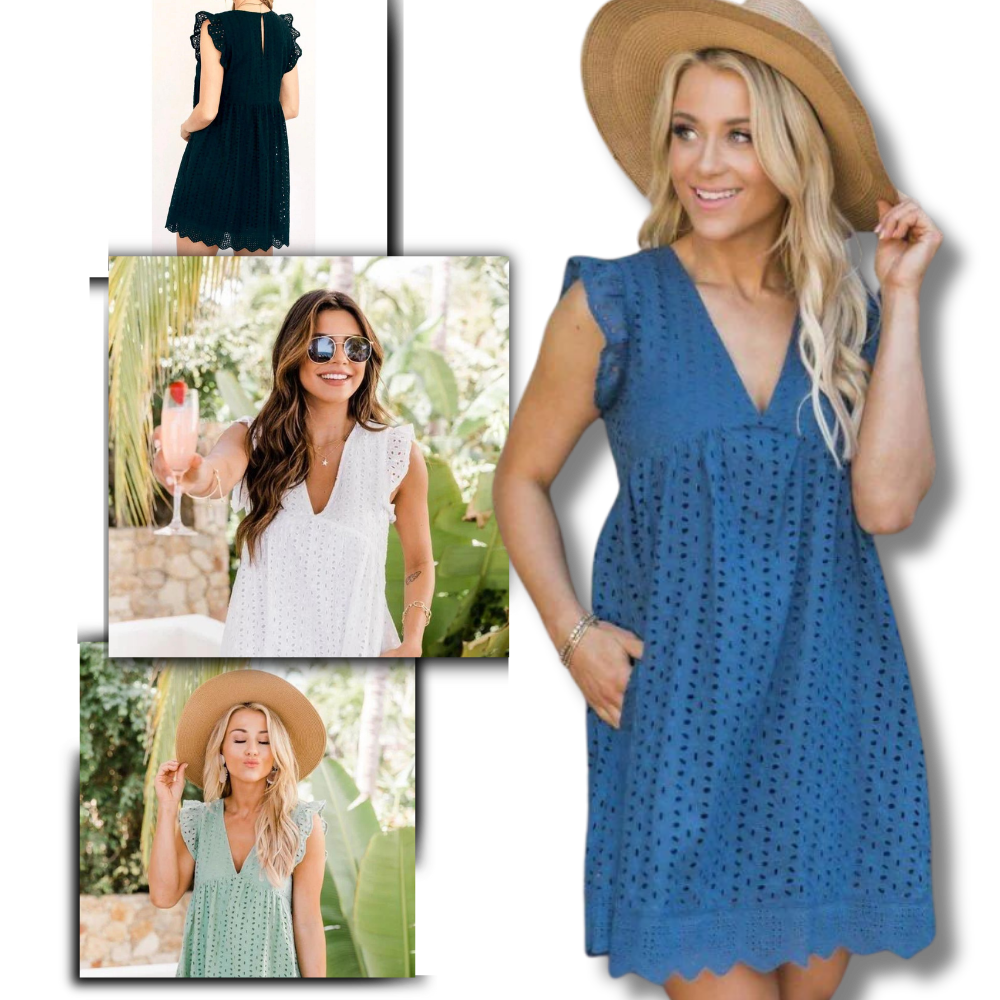 Elegant broderi-anglaise kjole
- Ozerty