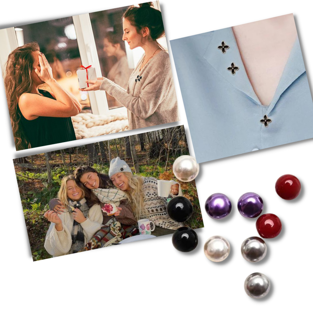 Elegante brocheknapper uten å sy
- Ozerty