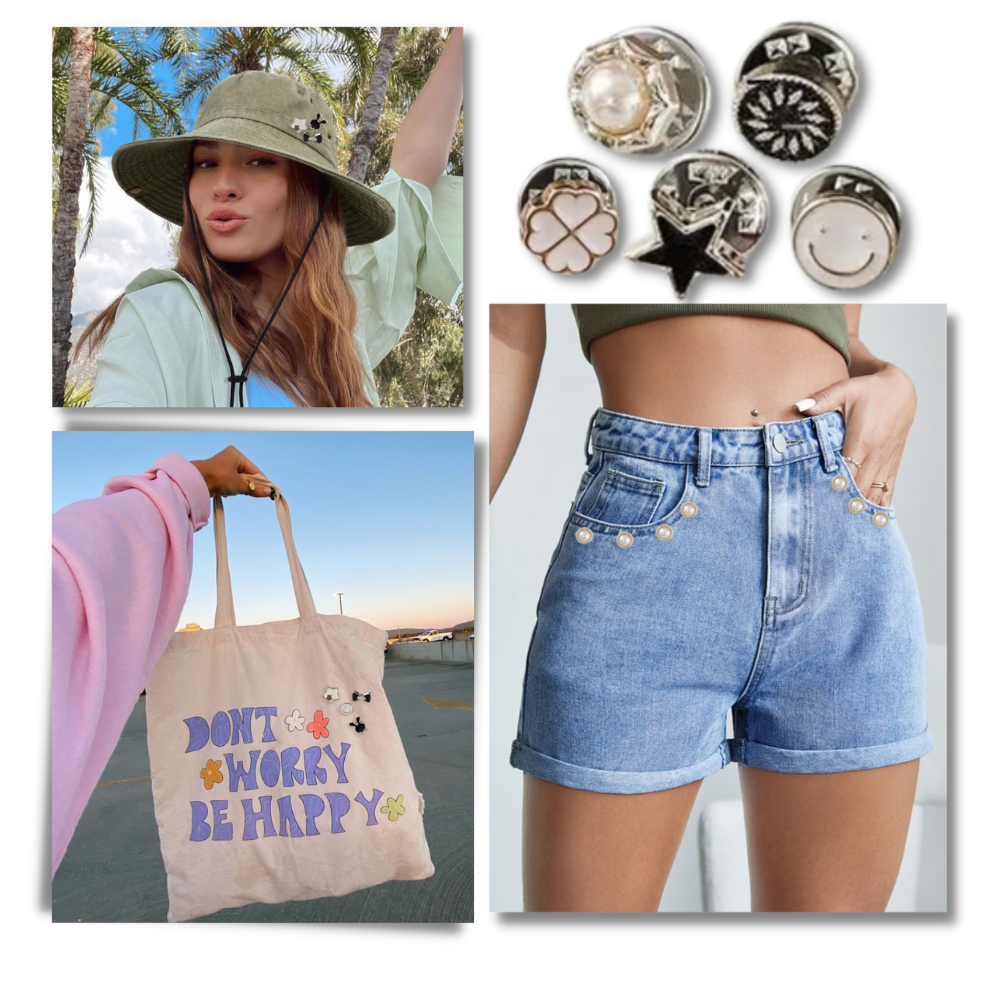 Elegante brocheknapper uten å sy
- Ozerty