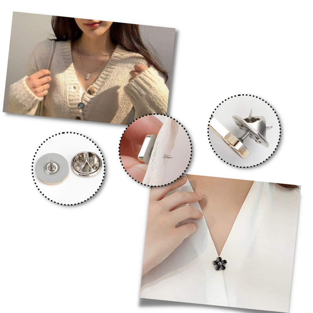 Elegante brocheknapper uten å sy
- Ozerty