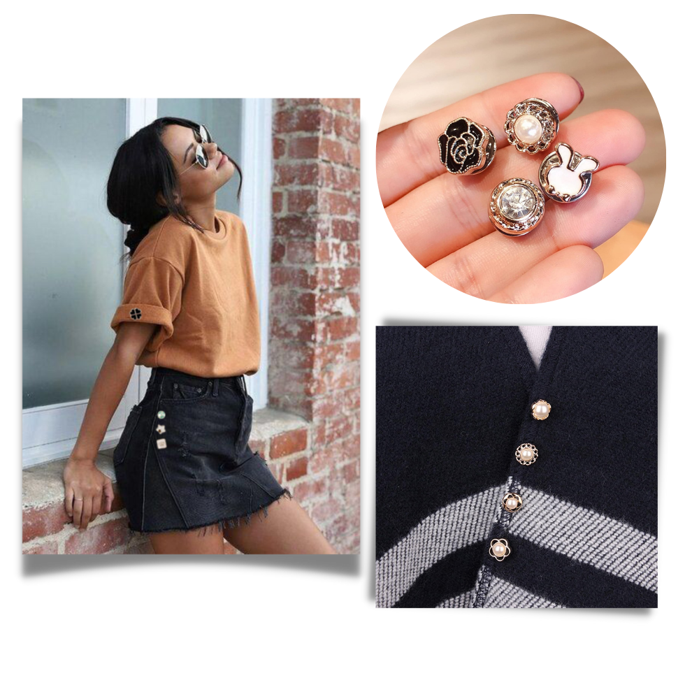 Elegante brocheknapper uten å sy
- Ozerty