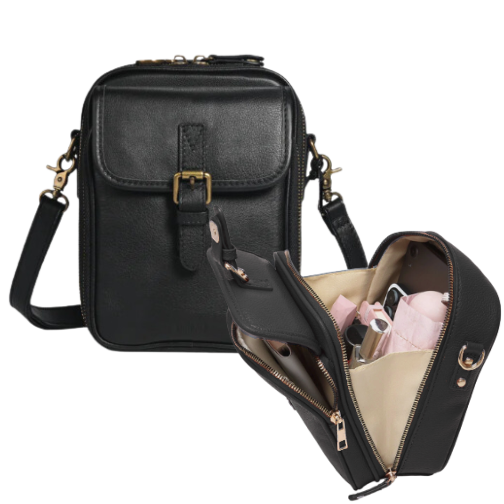 Vintage Alt-i-Èn Crossbody-Veske -Sort - Ozerty