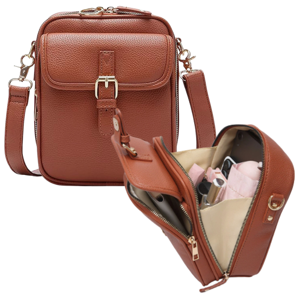 Vintage Alt-i-Èn Crossbody-Veske -Brun - Ozerty