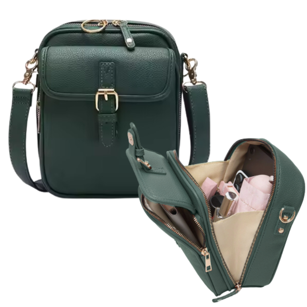 Vintage Alt-i-Èn Crossbody-Veske -Grønn - Ozerty