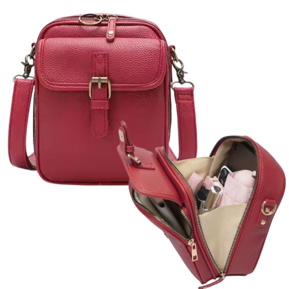 Vintage Alt-i-Èn Crossbody-Veske -Rød - Ozerty