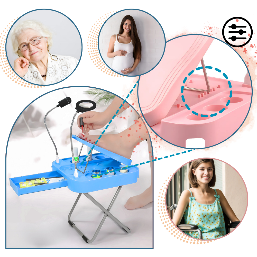 Ergonomisk Pedikyrfotstøtte med LED - Ozerty