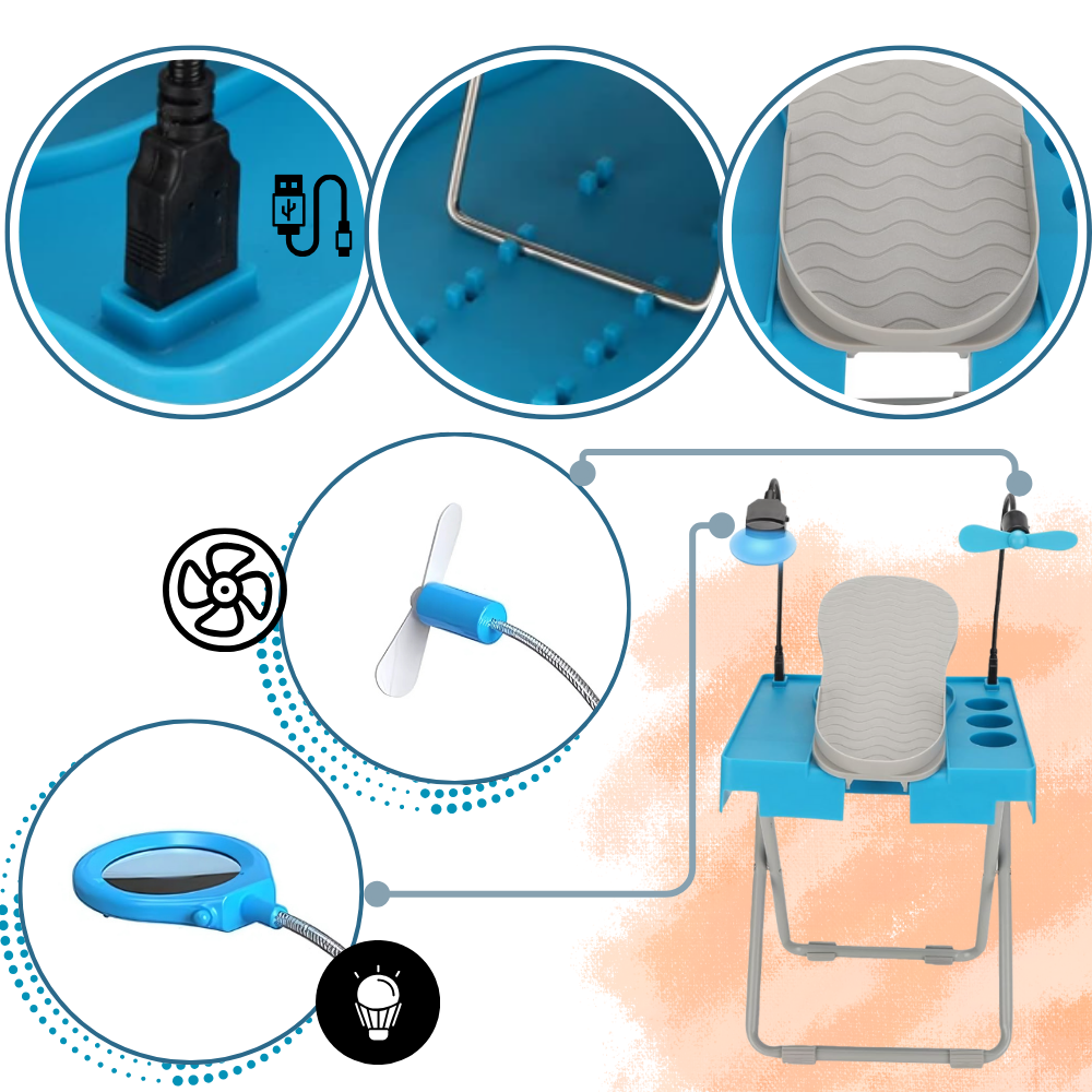 Ergonomisk Pedikyrfotstøtte med LED - Ozerty