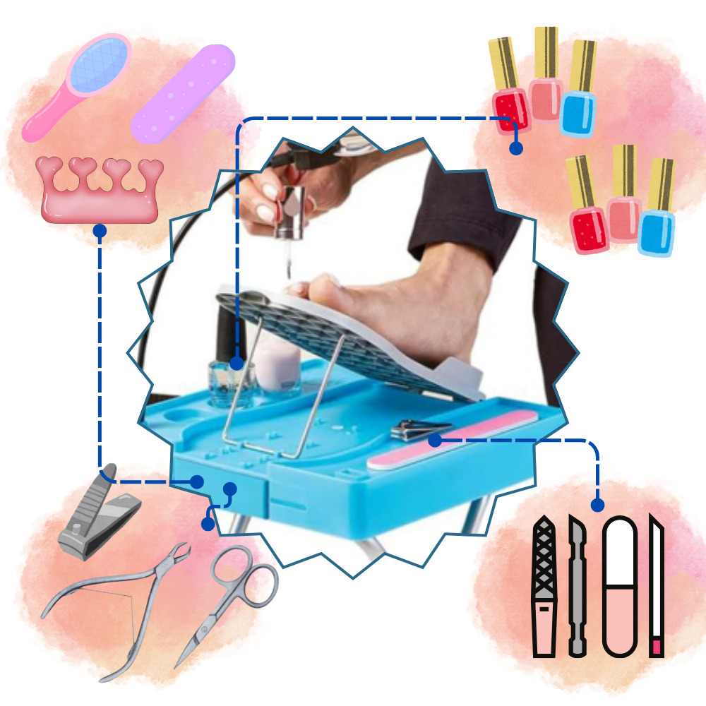 Ergonomisk Pedikyrfotstøtte med LED - Ozerty