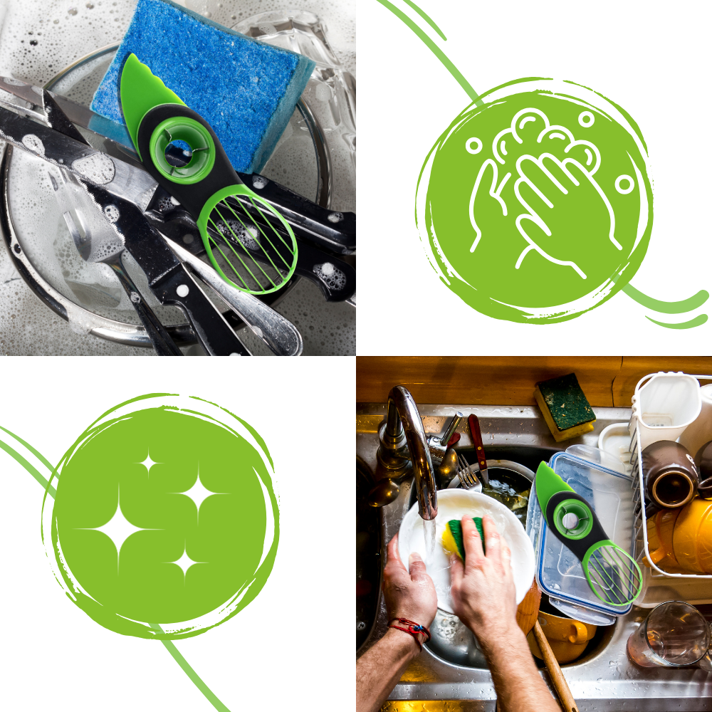 Ergonomisk multifunksjonelt avokadoverktøy
 - Ozerty