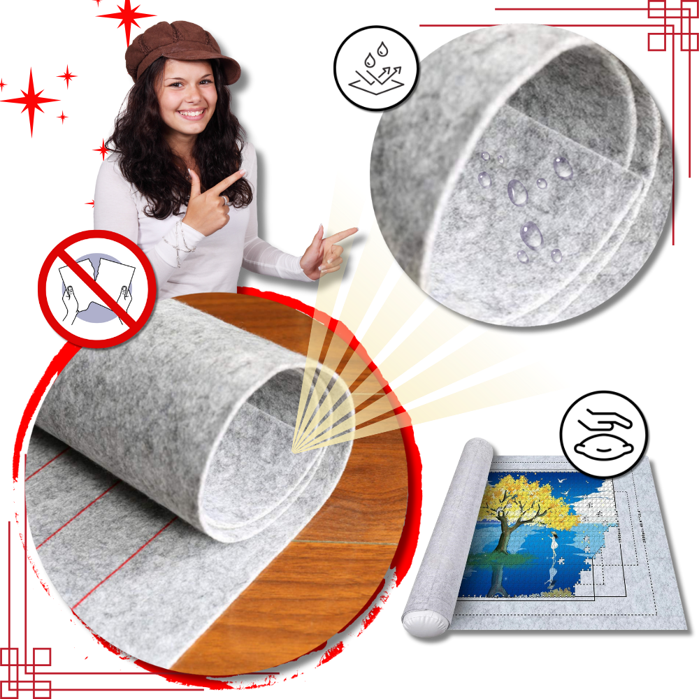 Sammenrullbar Puslespillmatte I Filt - Ozerty