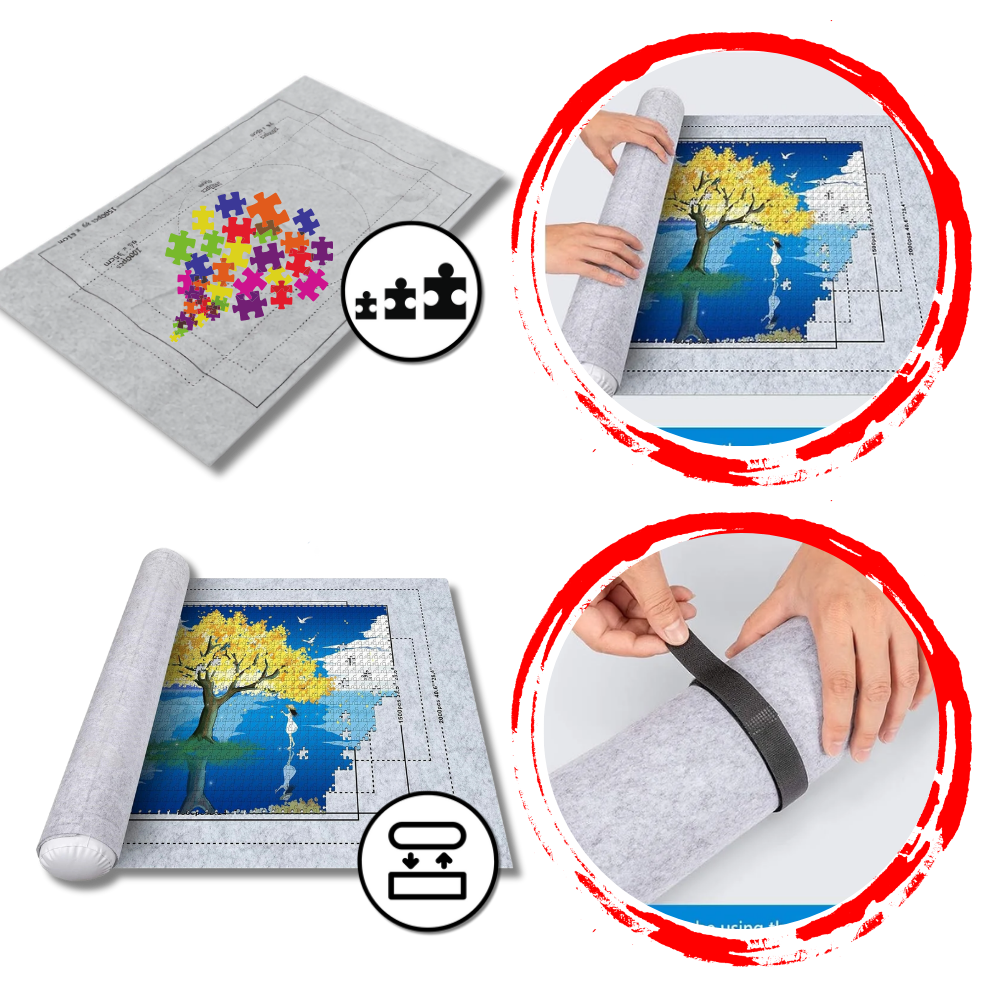 Sammenrullbar Puslespillmatte I Filt - Ozerty