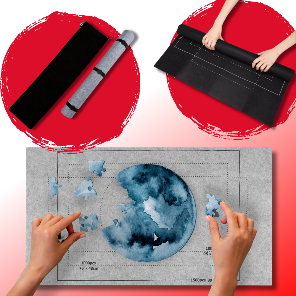 Sammenrullbar Puslespillmatte I Filt - Ozerty