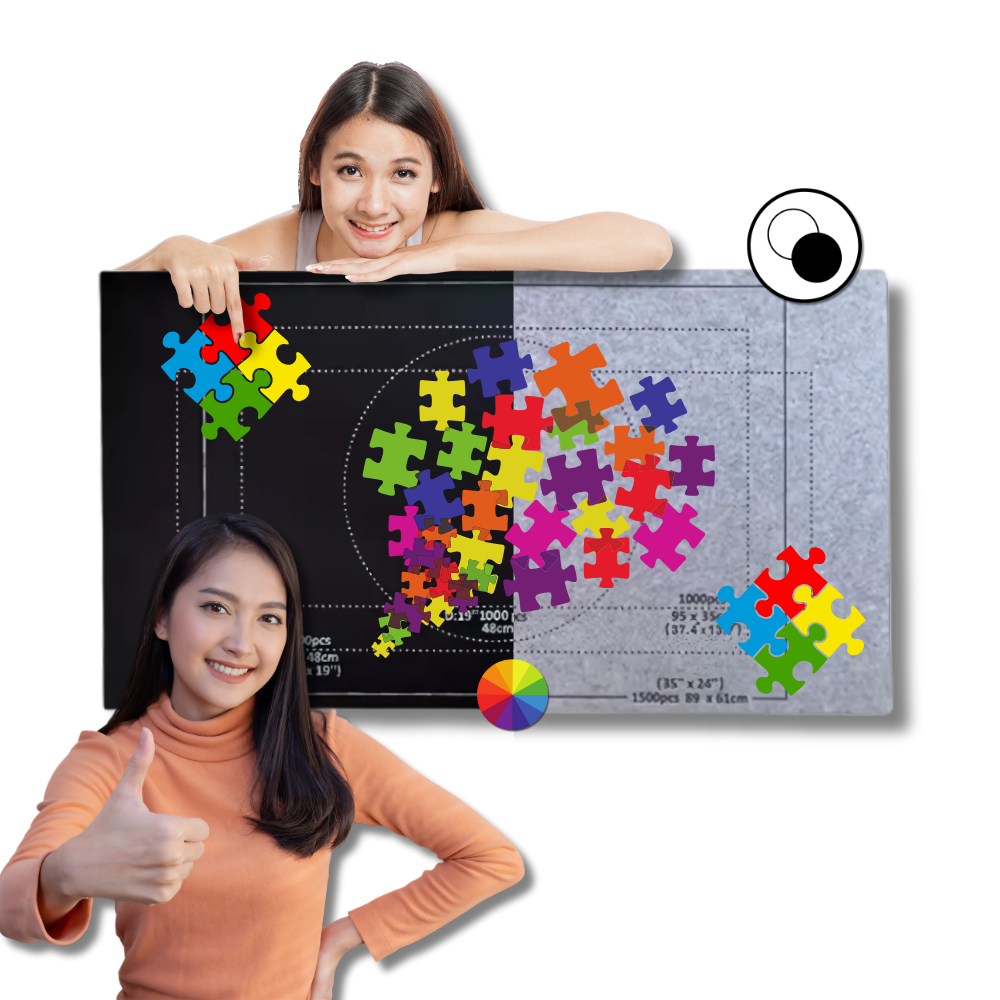 Sammenrullbar Puslespillmatte I Filt - Ozerty