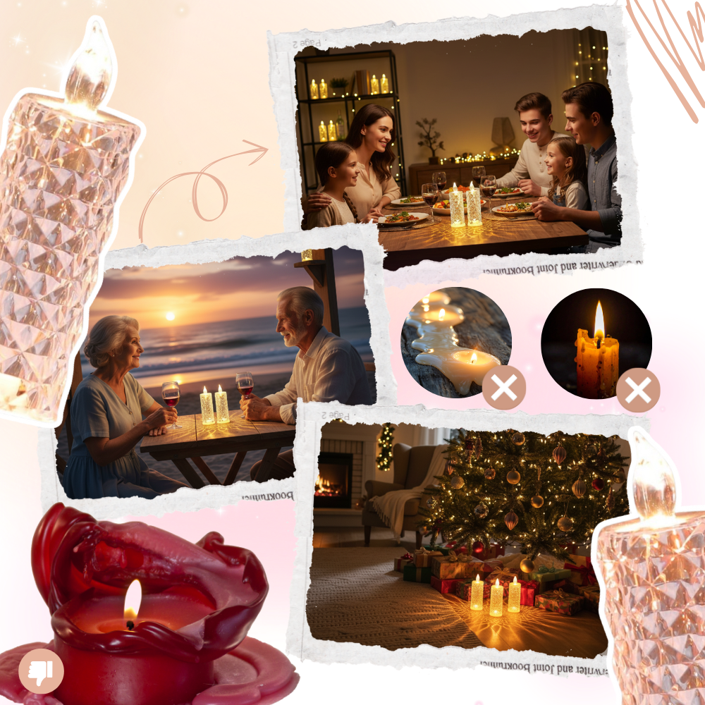 Flammeløs Krystall Lampelys - Ozerty