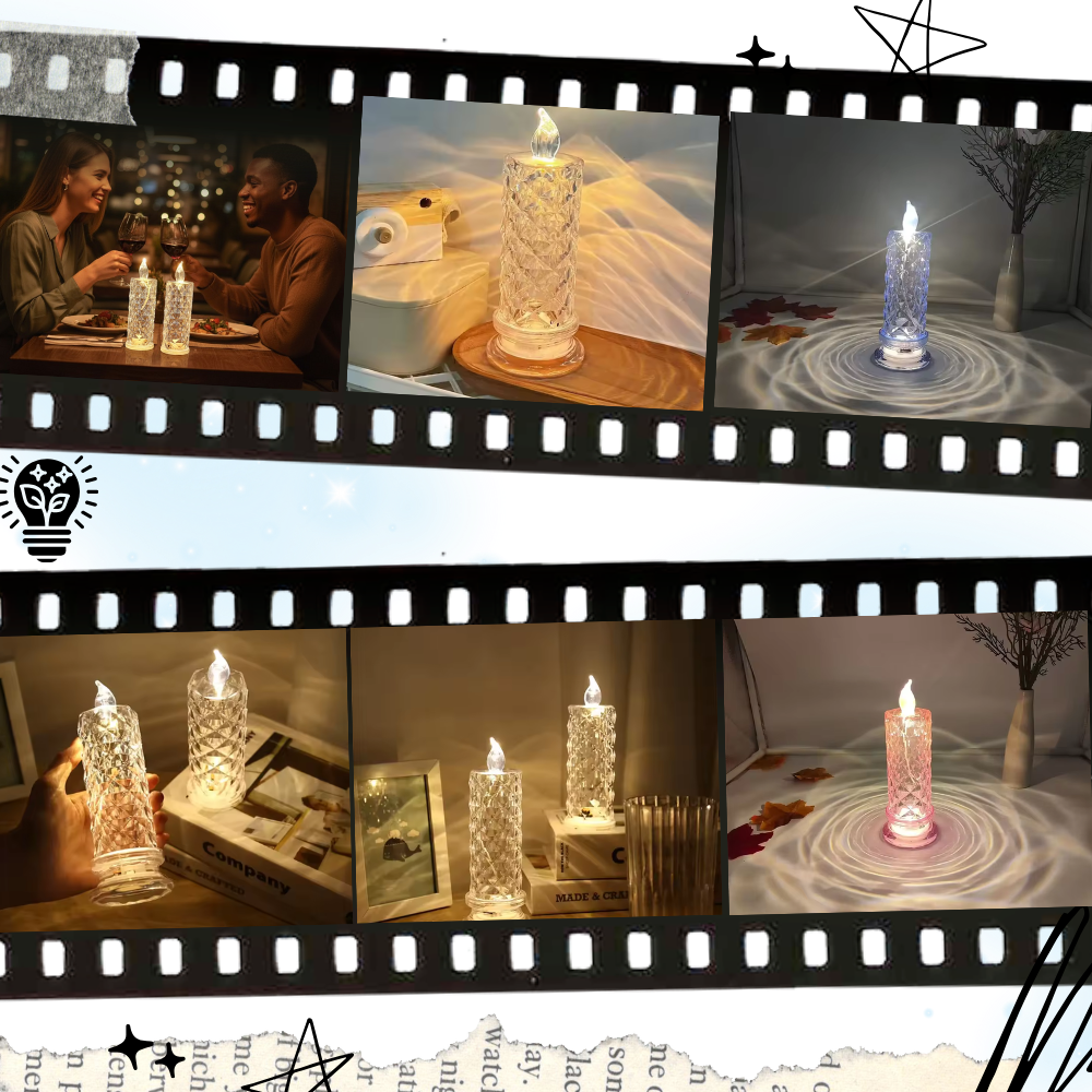 Flammeløs Krystall Lampelys - Ozerty